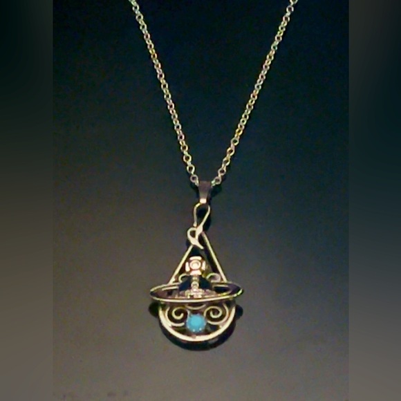 Vivienne Westwood Jewelry - Handmade Revamped vivienne westwood  Silver Black Turquoise Saturn necklace